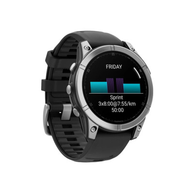 Garmin Fenix E 47mm AMOLED Stainless Steel with Black Silicone Band (010-03025-02/00)