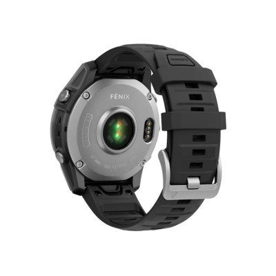 Garmin Fenix E 47mm AMOLED Stainless Steel with Black Silicone Band (010-03025-02/00)