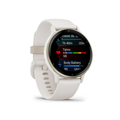 Garmin vivoactive 5 Cream Gold Aluminum Bezel with Ivory Case and Silicone Band (010-02862-11)