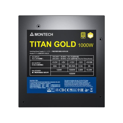Montech TITAN 1000W 80 Plus Gold (TIS0125)
