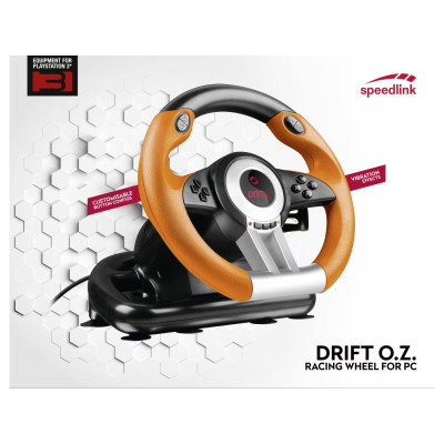 Speed-Link DRIFT O.Z. Racing Wheel PC, black-orange (SL-6695-BKOR-01)