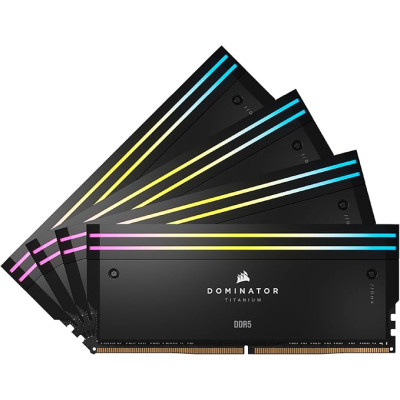  Corsair 64 GB (4x16GB) DDR5 6400 MHz Dominator Titanium RGB Black (CMP64GX5M4B6400C32) 