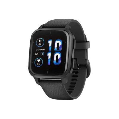 Garmin Venu Sq 2 – Music Edition Slate Aluminum Bezel with Black Case and Silicone Band (010-02700-00/10)