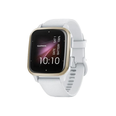 Garmin Venu Sq 2 Cream Gold Aluminum Bezel with White Case and Silicone Band (010-02701-01/11)