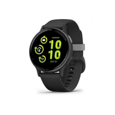 Garmin vivoactive 5 Slate Aluminum Bezel with Black Case and Silicone Band (010-02862-10)