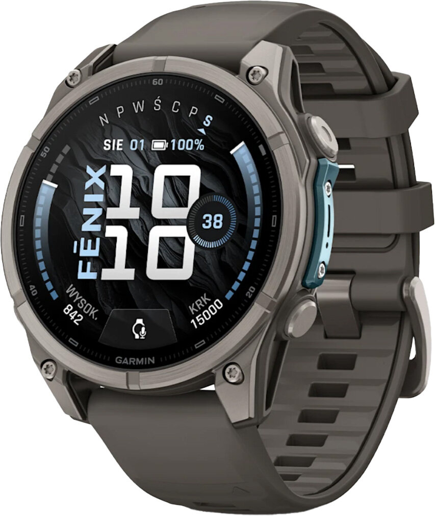Garmin Fenix 9 47mm Titanium with Pebble Gray Silicone Band (010-04762-00/01)