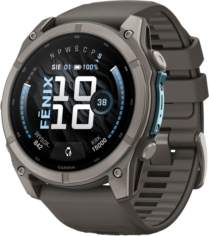 Garmin Fenix 9 51mm Titanium with Pebble Gray Silicone Band (010-04763-00/01)