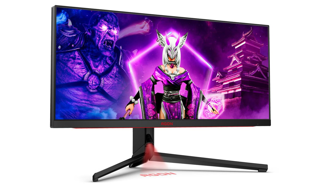 AOC AGON PRO AG344UXM угловой вид спереди