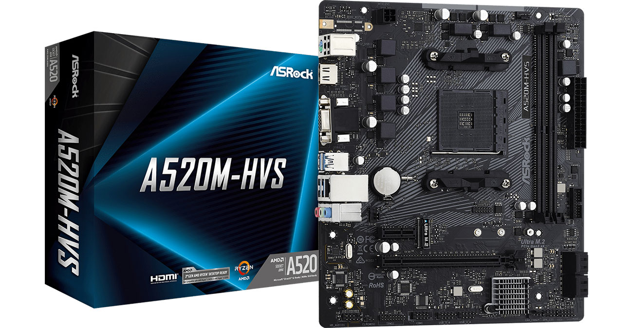 Материнська плата Socket AM4 ASRock A520M-HVS