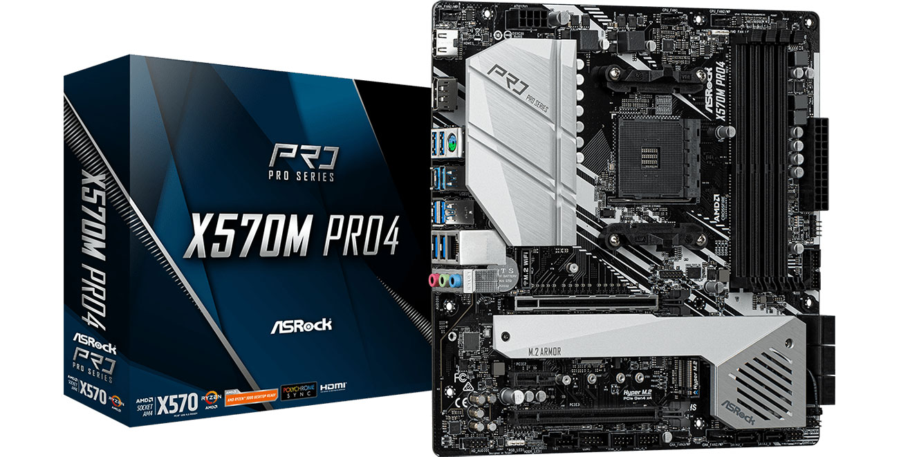 Материнська плата Socket AM4 ASRock X570M Pro4