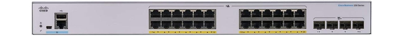 Комутатор Cisco CBS250-24FP-4G-EU Фронт