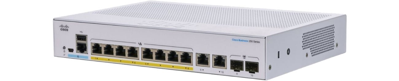 Коммутатор Cisco CBS250-8FP-E-2G-EU