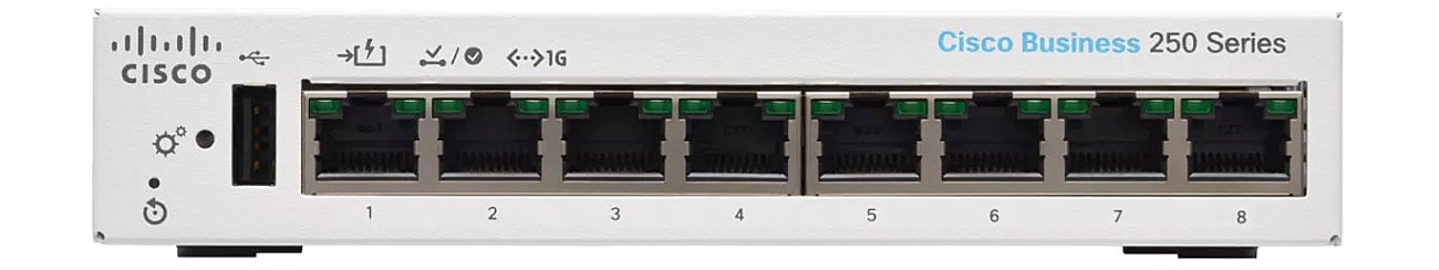 Комутатор Cisco CBS250-8T-D-EU Фронт