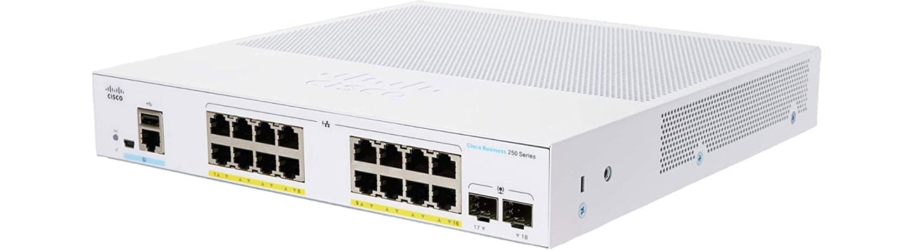 Комутатор Cisco CBS250-16P-2G-EU