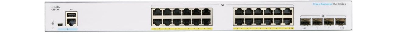 Комутатор Cisco CBS350-24FP-4G-EU Фронт