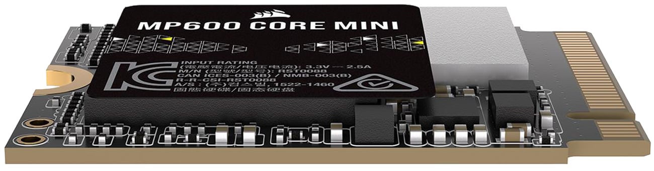 Твердотільний накопичувач Corsair MP600 CORE MINI M.2 2230 – вид знизу під кутом