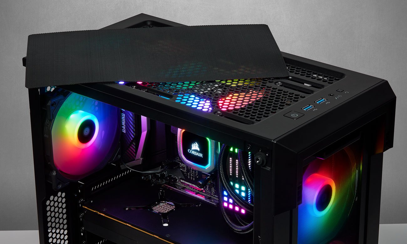 Corsair iCUE 220T RGB Airflow - подсветка iCUE