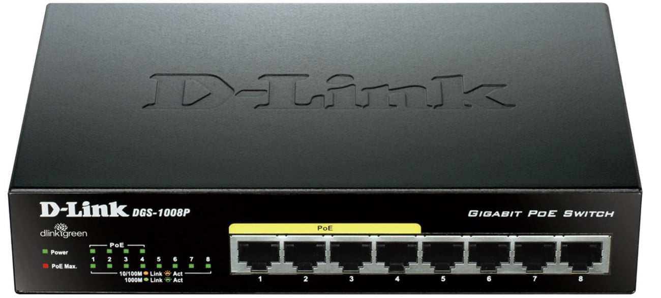 Комутатор D-Link 8p DGS-1008P/E