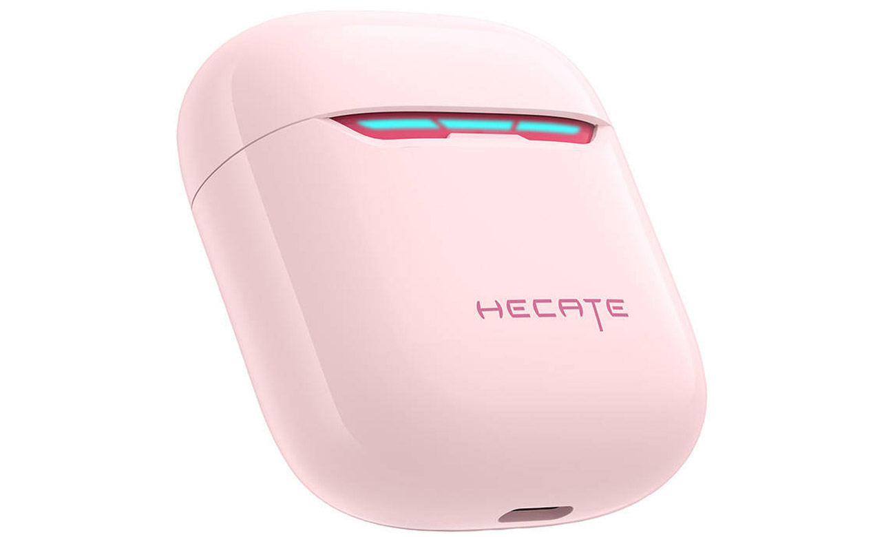 Бездротові навушники Edifier HECATE GM3 Plus Pink – вид спереду із закритим кутом у чохлі