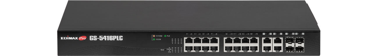 Комутатор Edimax 16p GS-5416PLC 16x100/1000Mbit 4xCombo SFP PoE+