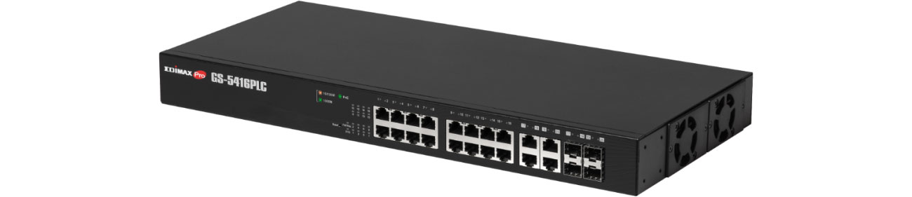 Коммутатор Edimax 16p GS-5416PLC 16x100/1000Mbit 4xCombo SFP PoE+