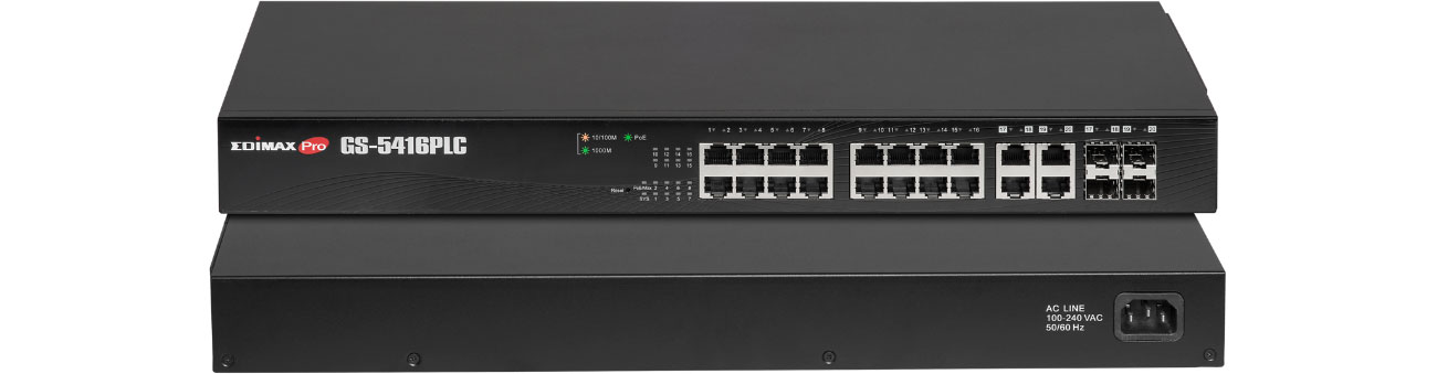 Коммутатор Edimax 16p GS-5416PLC 16x100/1000Mbit 4xCombo SFP PoE+