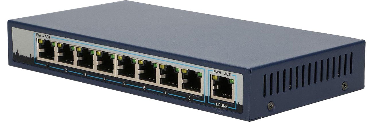 Комутатор ExtraLink 9p CERES 8x10/100Mbit 8xPoE, 1x10/100Mbit uplink