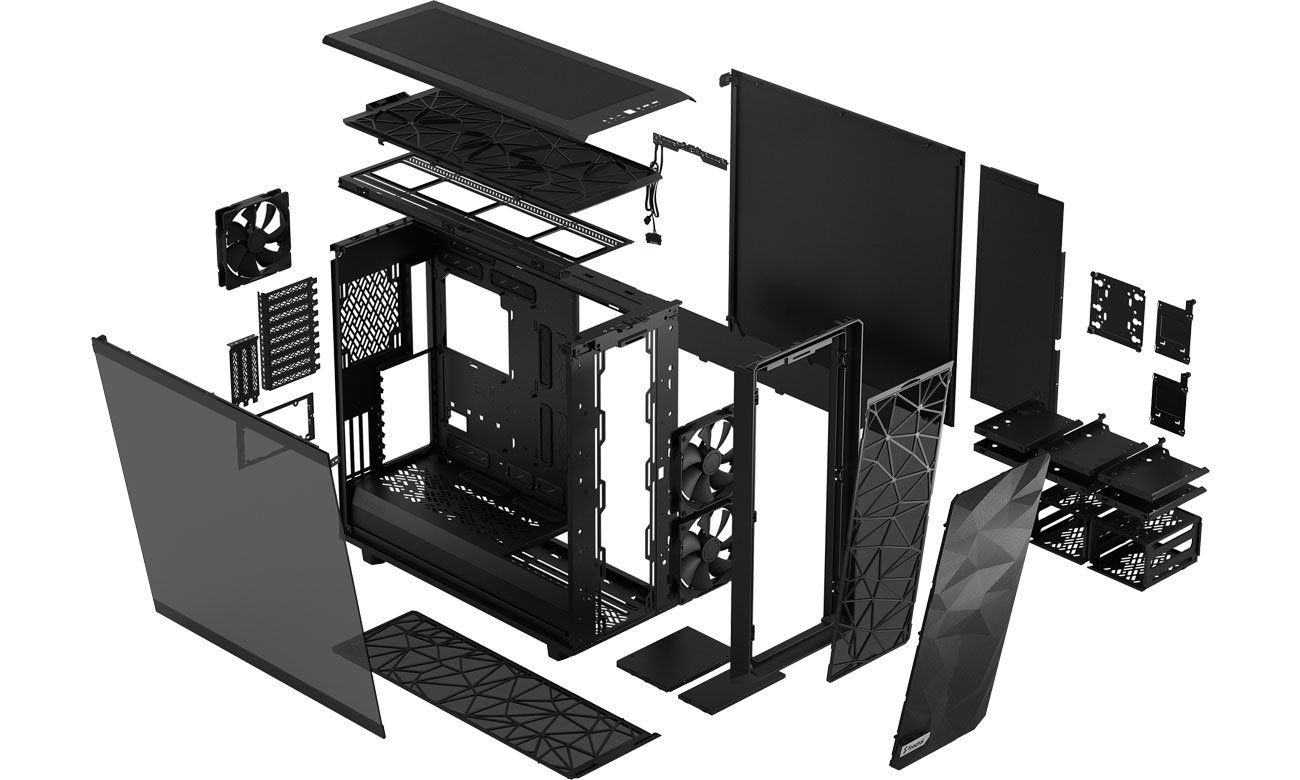 Fractal Design Meshify 2 XL Black TG Light Tint - Компоненты