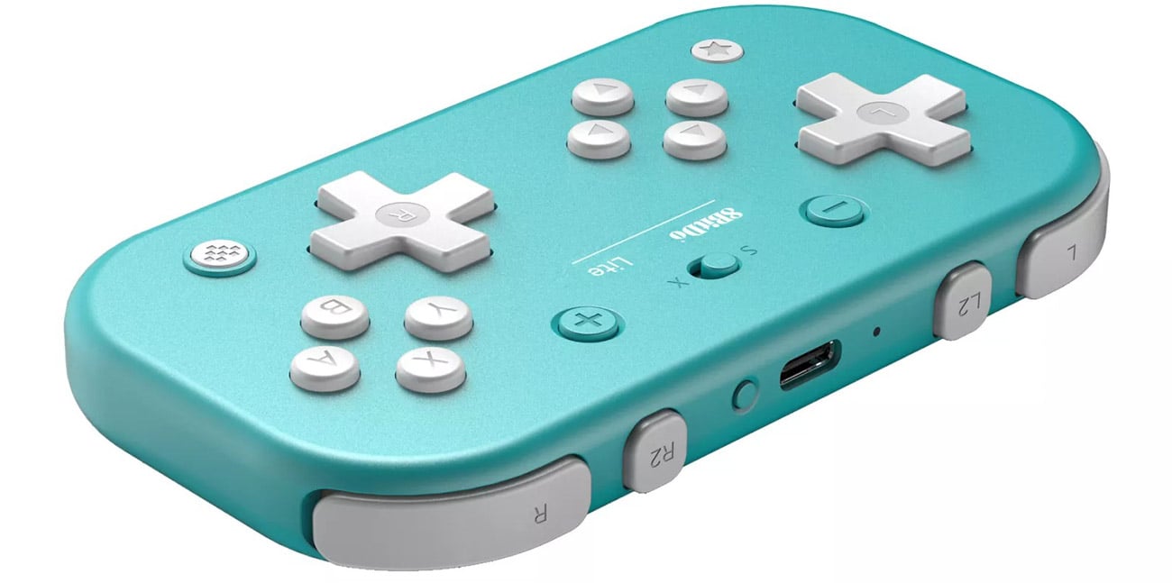 Контролер 8BitDo Lite Bluetooth Gamepad Turquoise - вид спереду по діагоналі