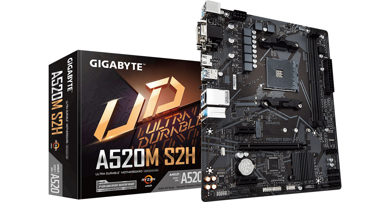 Материнська плата Socket AM4 Gigabyte A520M S2H