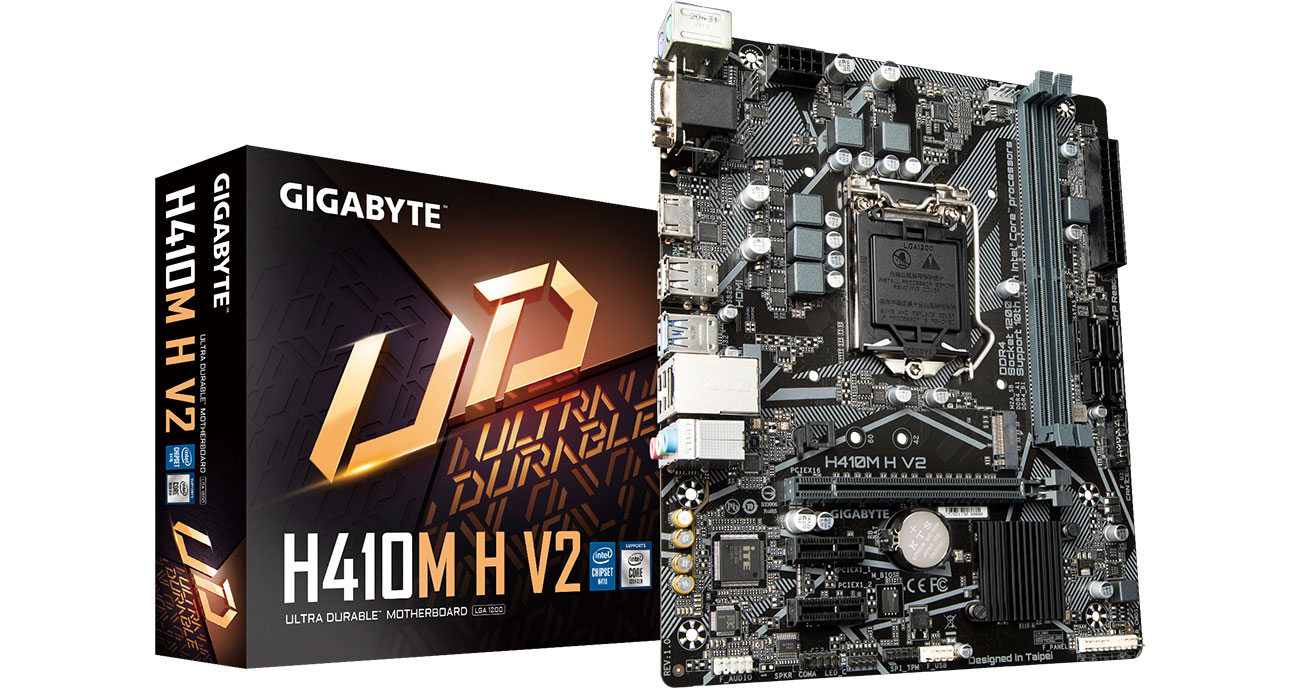 Материнська плата Gigabyte H410M H V2 в коробці