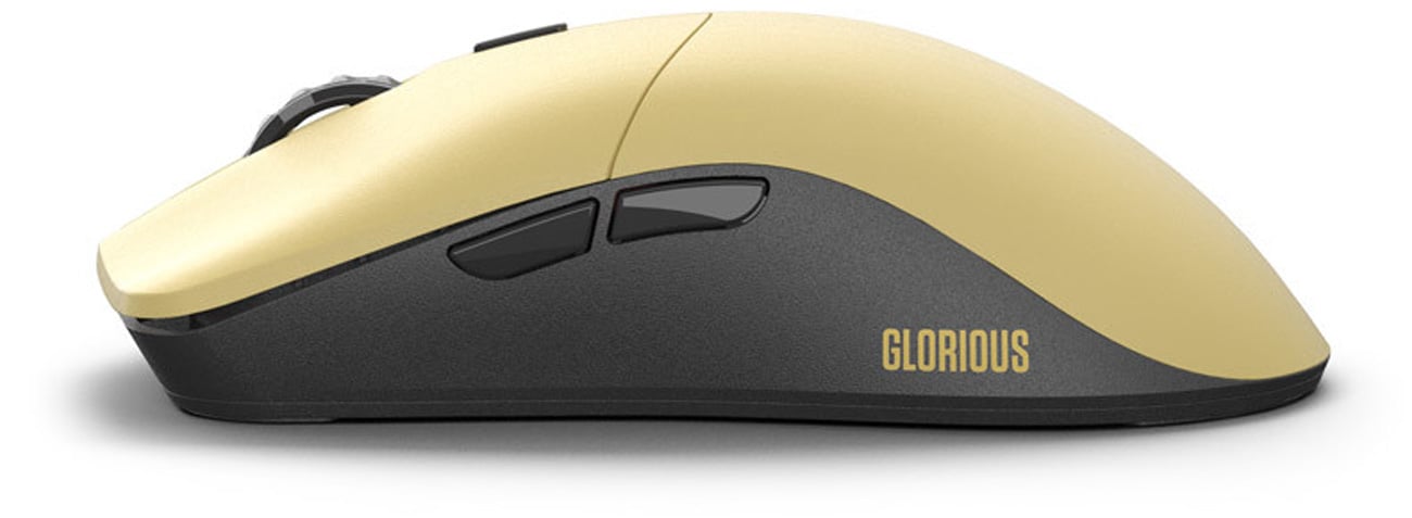 Беспроводная мышь Glorious Model O Pro Wireless Golden Panda – вид слева