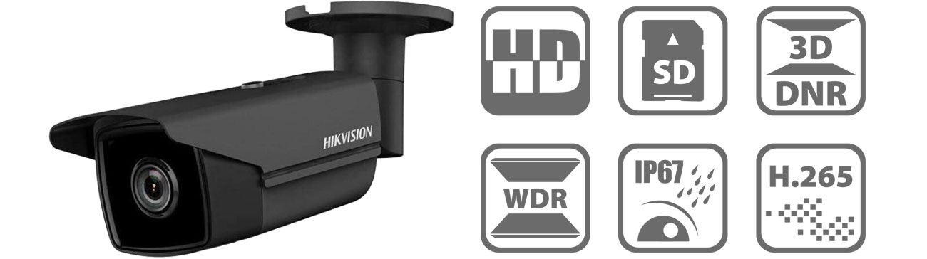 Hikvision DS-2CD2T45FWDI5 4mm 4MP/IR50/IP67/12V/PoE/BK