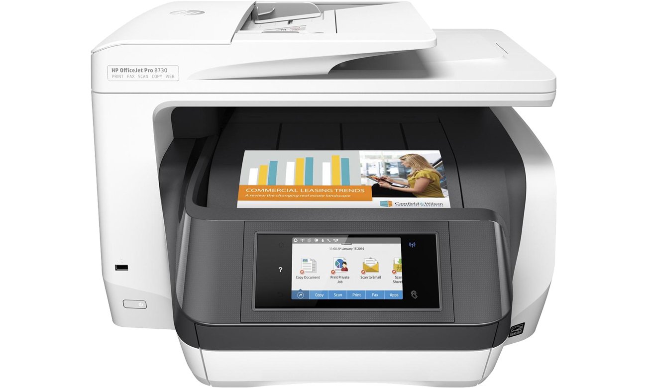 HP OfficeJet Pro 8730, вид спереду