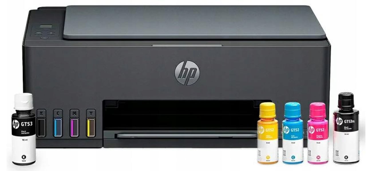 HP Smart Tank 580, вид спереди, чернила