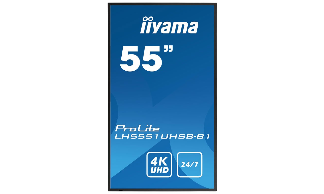 iiyama LH5551UHSB-B1 вид спереду, портретний режим