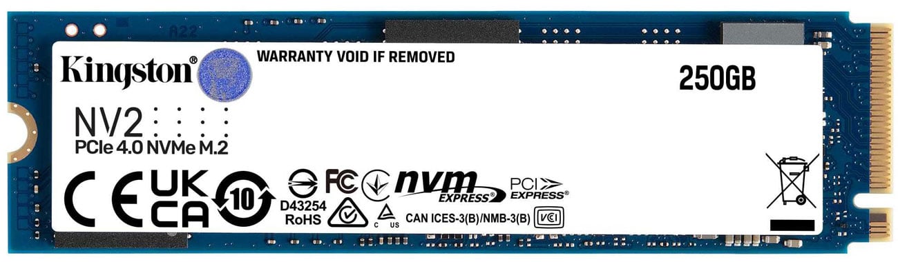 Kingston NV2 250 ГБ M.2 NVMe SSD – вид спереду