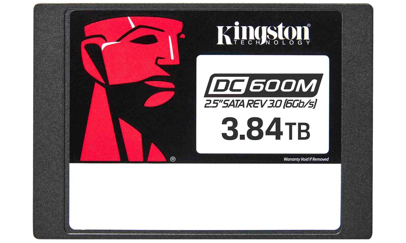 Твердотельный накопитель Kingston DC600M SATA 3,84 ТБ 2,5 дюйма – вид спереди