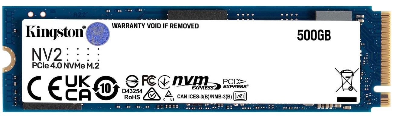 Kingston NV2 500 ГБ M.2 NVMe SSD – вид спереди