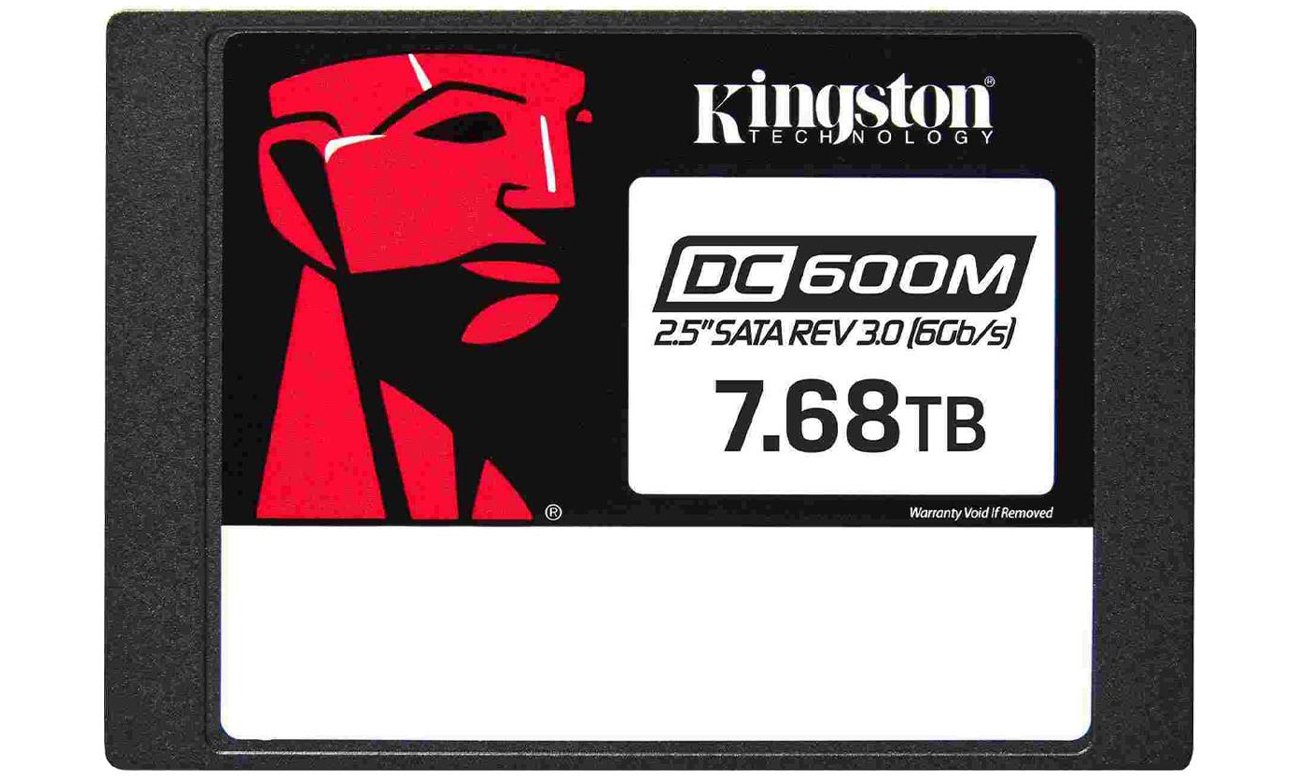 Твердотільний накопичувач Kingston DC600M SATA 7,68 ТБ 2,5 дюйма – вид спереду