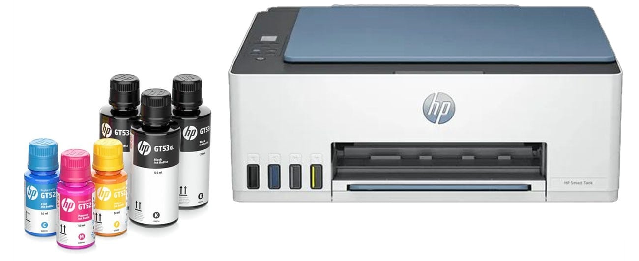 HP Smart Tank 580, вид спереду, чорнило