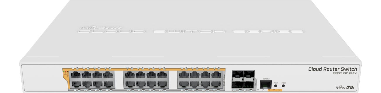 MikroTik CRS328-24P-4S+RM вид спереди