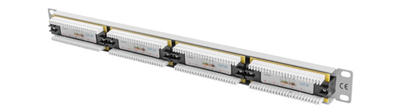 ПАТЧ-ПАНЕЛЬ 24 ПОРТА 0.5U CAT.5E ЕКРАНОВАНА СІРА LANBERG