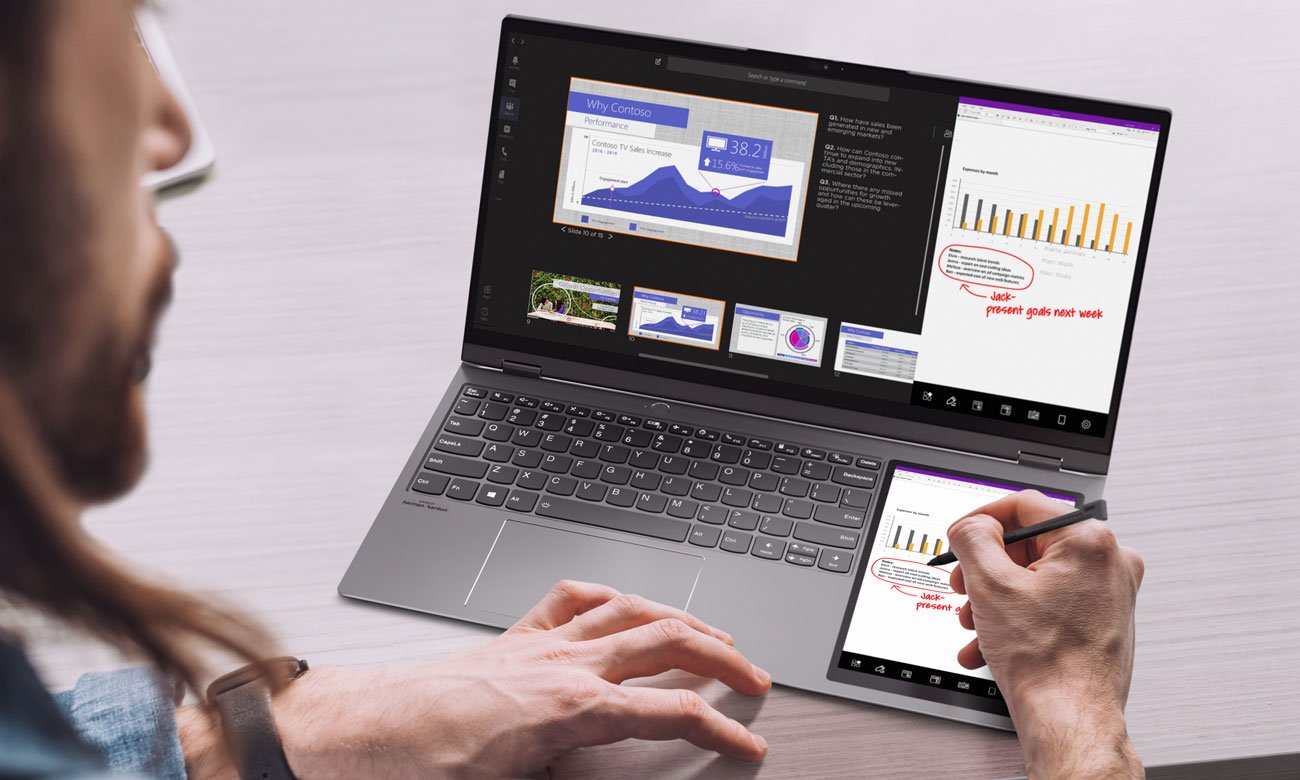 Экран Lenovo ThinkBook Plus с клавиатурой