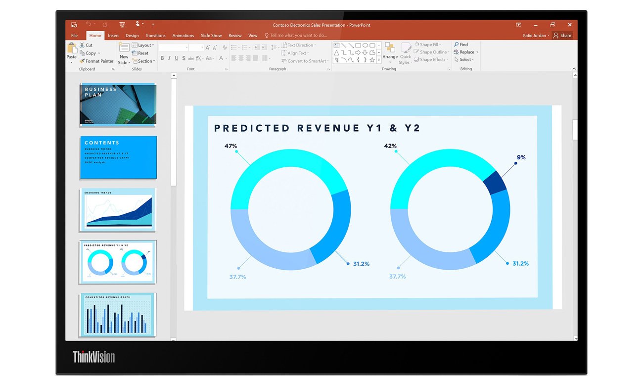 Вид спереди Lenovo ThinkVision M14d