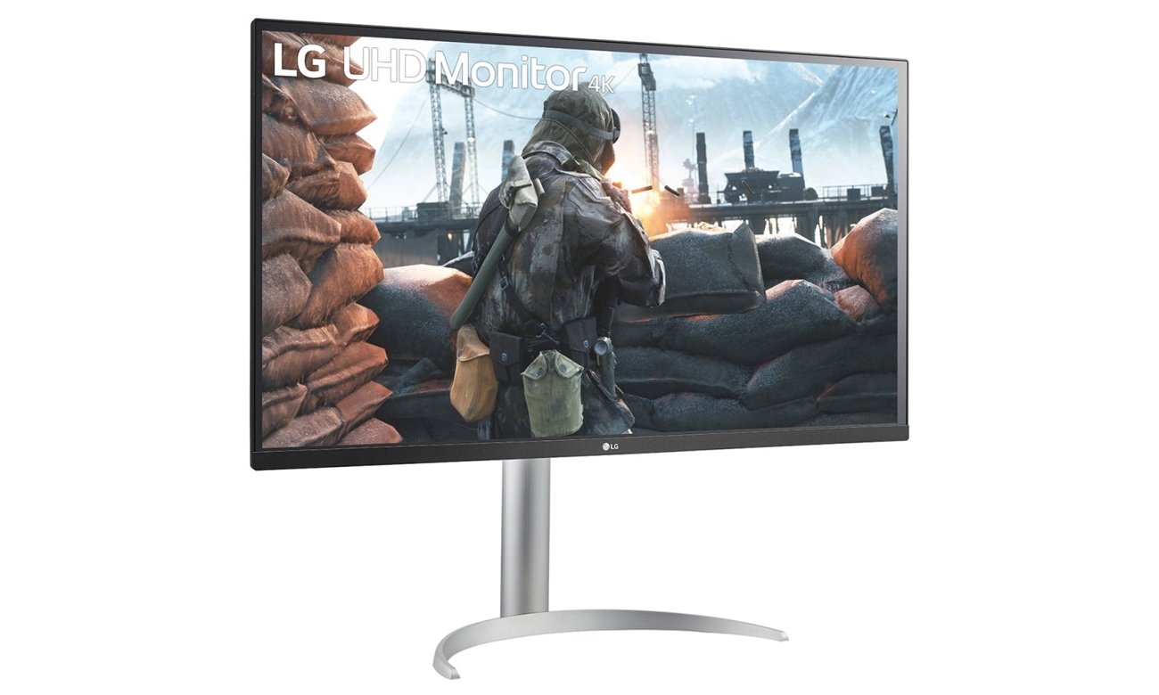 LG 32UP55NP-W угловой вид спереди