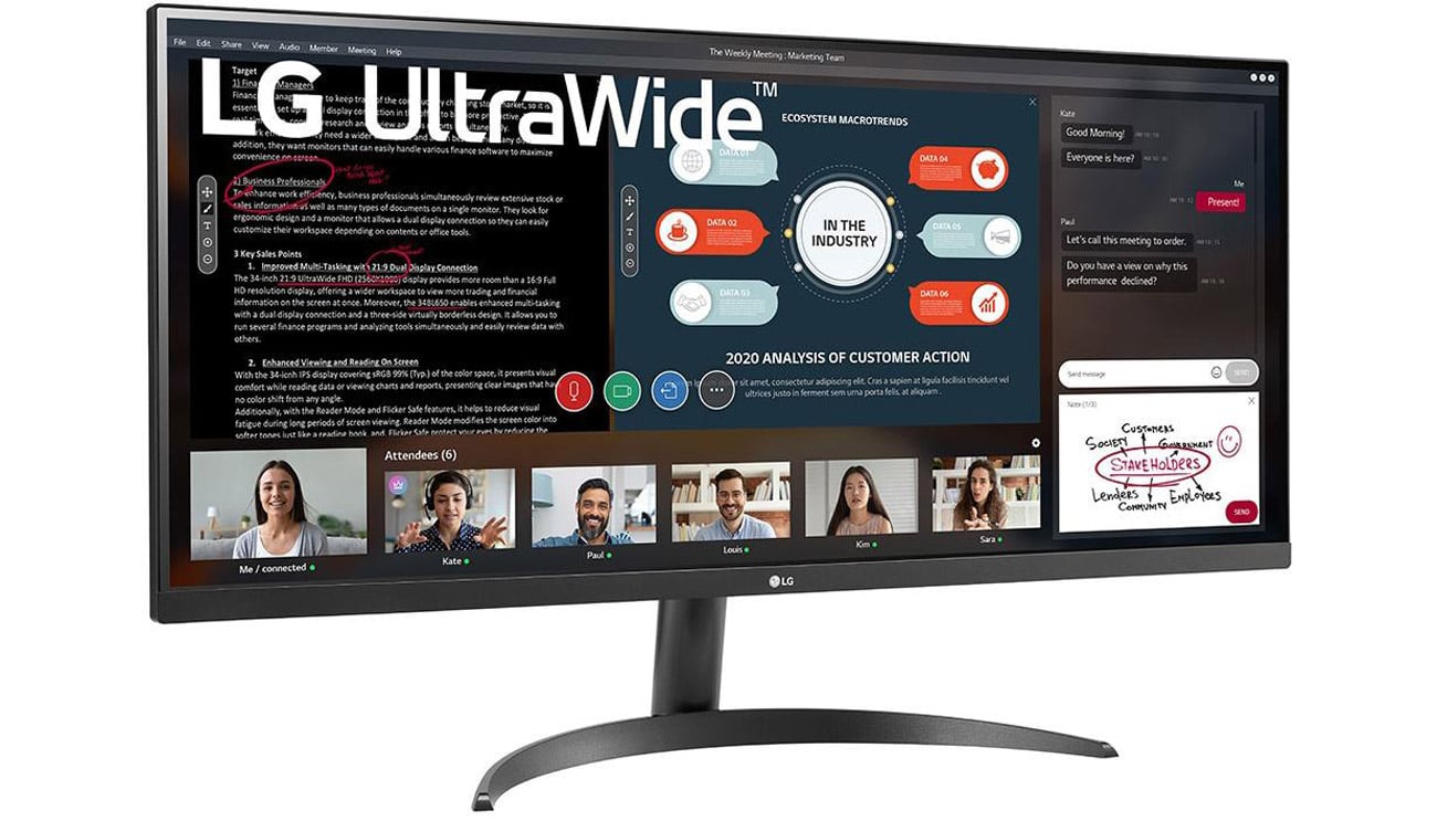 Бизнес монитор LG 34WP500-B