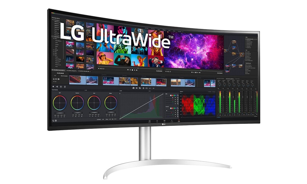 LG 40WP95CP-W угловой вид спереди