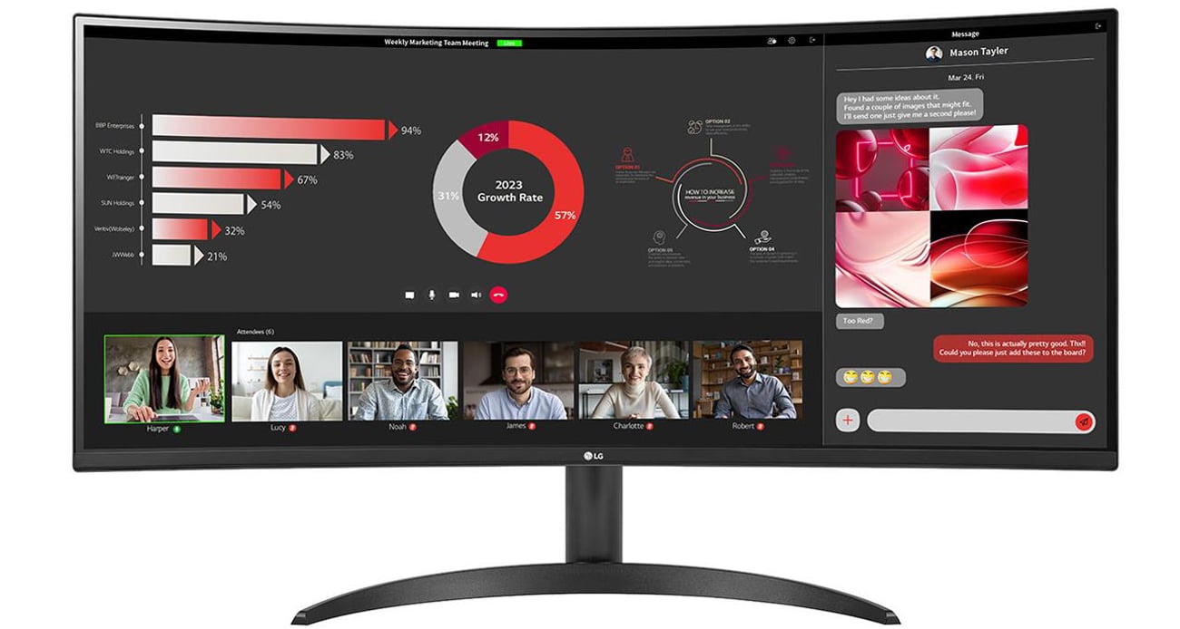 Основные характеристики LG UltraWide 34WR50QC-B