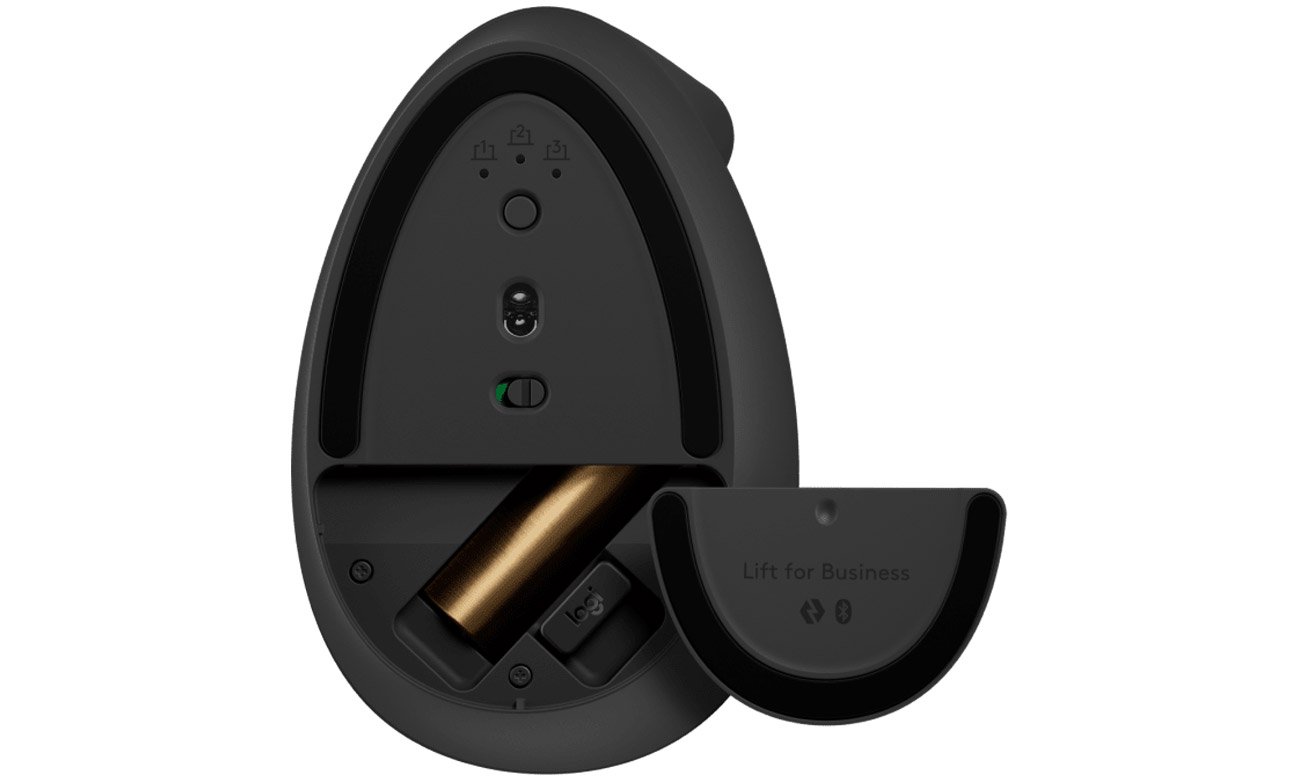 Эргономичная мышка Logitech LIFT, батарейный отсек